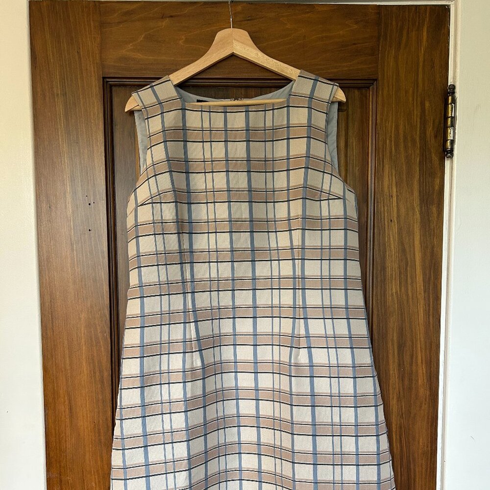 Lafayette 148 New York Women's Filmore Plaid Jojo Sheath Dress Size 12